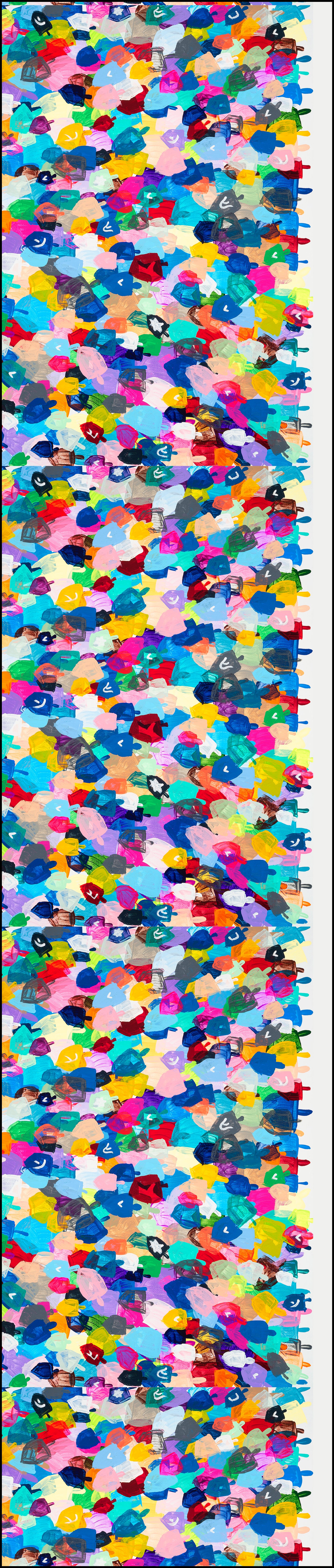 Rainbow Dreidels Table Runner 16x108