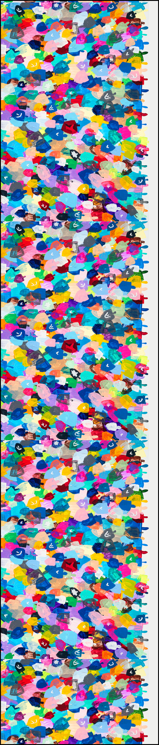 Rainbow Dreidels Table Runner 16x108