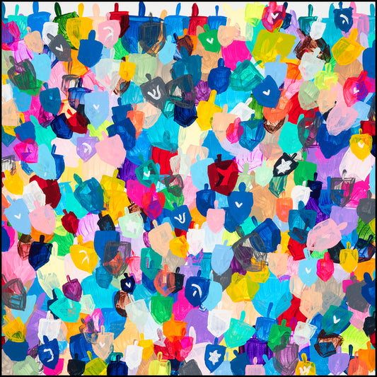 Rainbow Dreidels Napkins 18x18 4PK