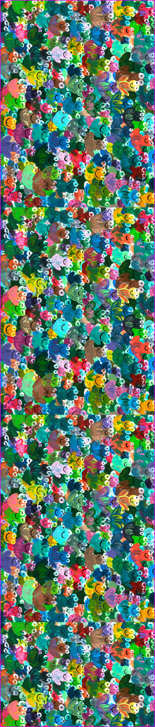 Rainbow Frogs Table Runner 16x108