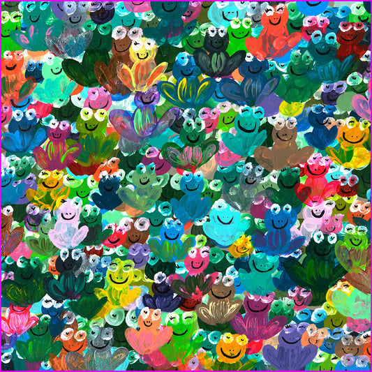 Rainbow Frogs Napkins 18x18 4PK