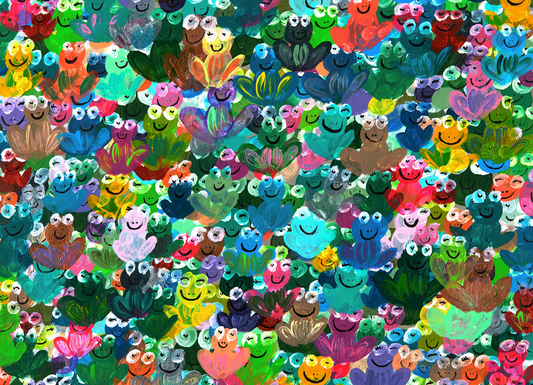 Rainbow Frogs Placemats 21x15