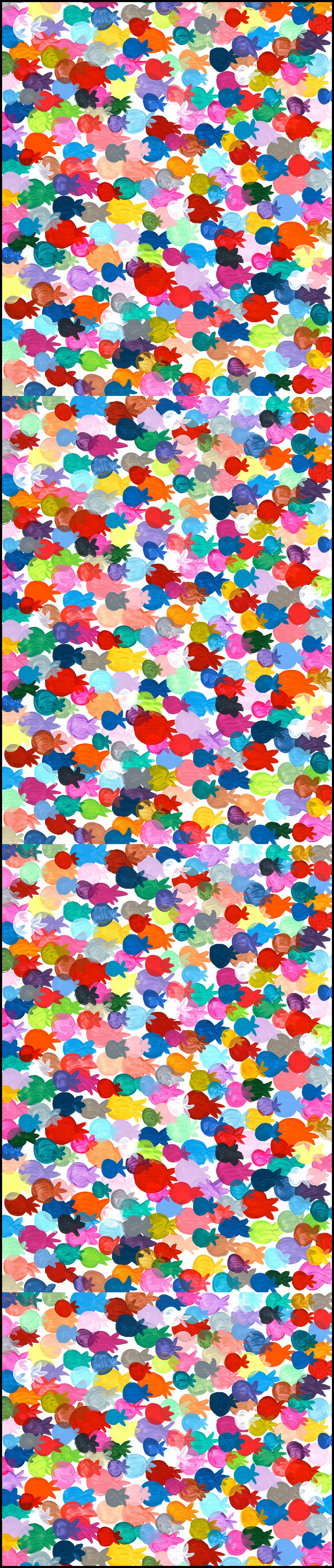 Rainbow Poms Table Runner 14x72