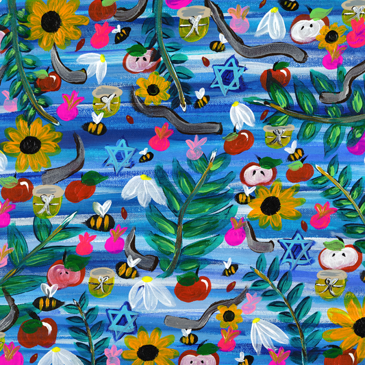 Rosh Hashanah Garden Napkins 18x18 4PK