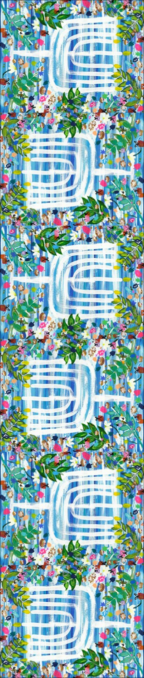 Hanukkah Garden Party Table Runner 16x108
