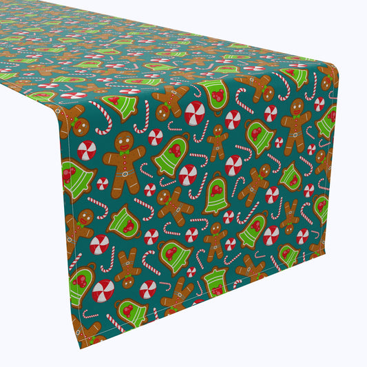 Christmas Cookies and Candy Canes Cotton Table Runners