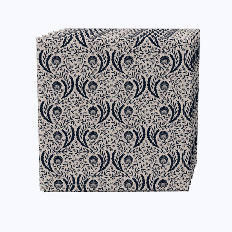 Spiral Flowers and Leaves Cotton Napkins
