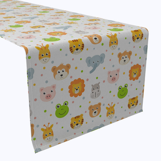 Cheerful Animal icons Cotton Table Runners
