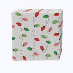 Red & Green Holiday Lights Stripe Cotton Napkins