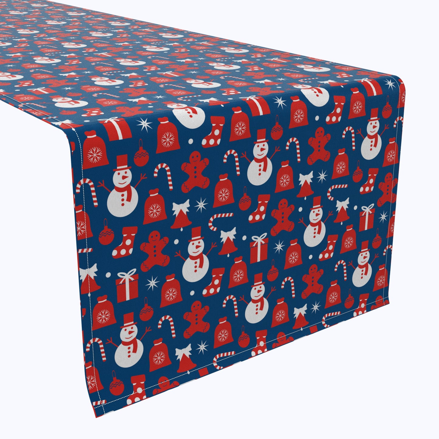 Red Christmas Symbols Cotton Table Runners
