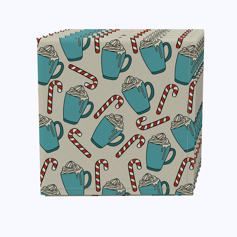 Hot Chocolate and Candy Canes Cotton Napkins