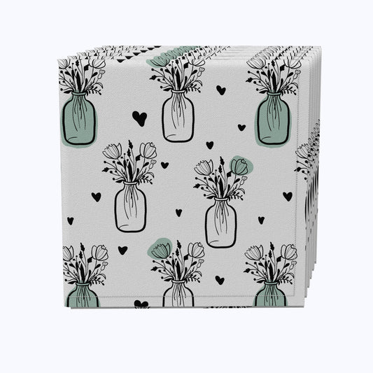 Bouquets in Jars Cotton Napkins