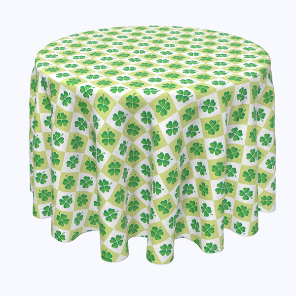 4 Leaf Clover Check Round Tablecloths