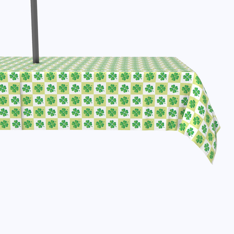 4 Leaf Clover Check Outdoor Tablecloths