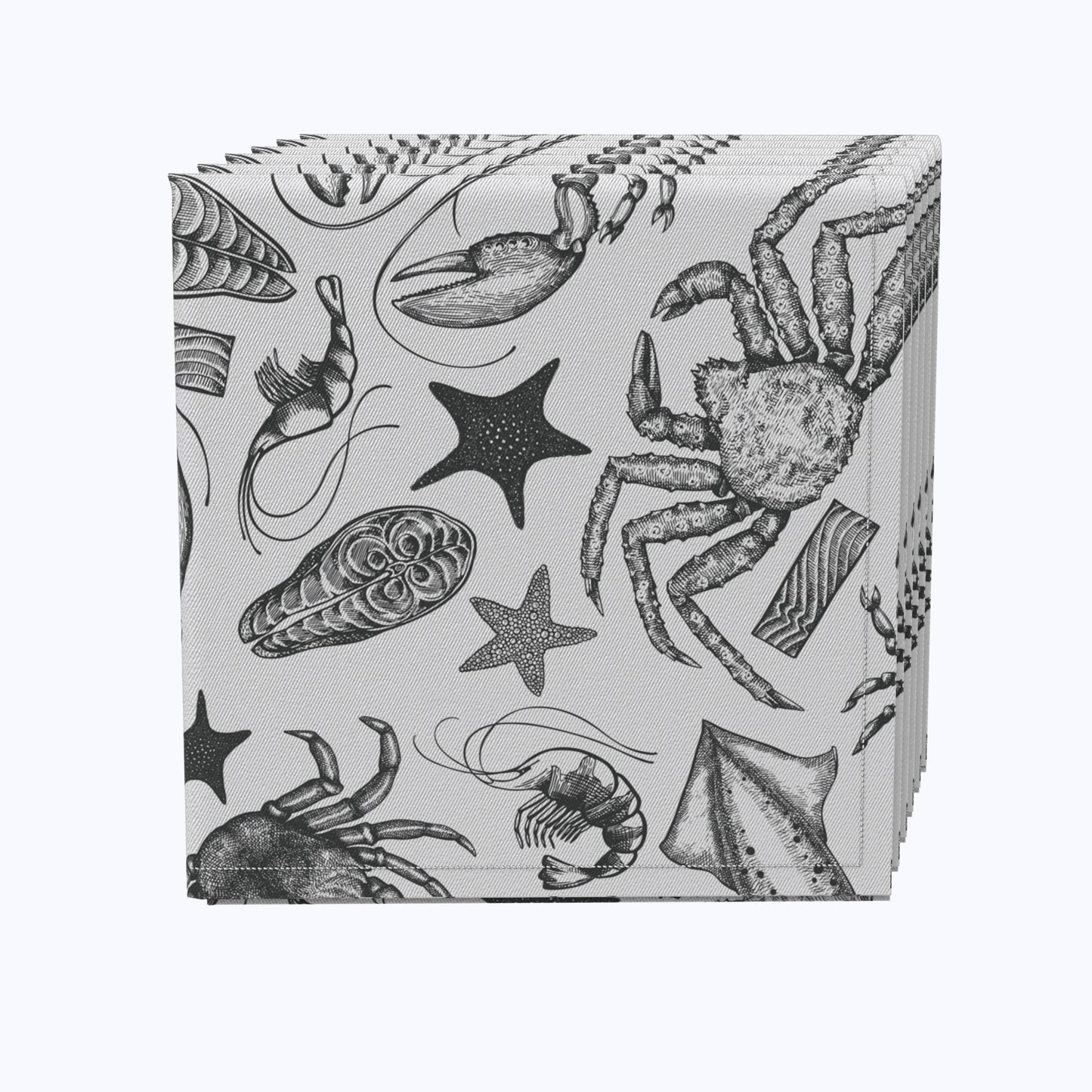 Seafood Skectch Cotton Napkins
