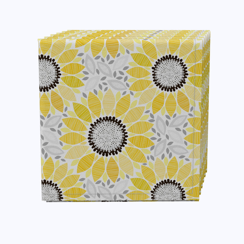 Abstract Sunflowers Cotton Napkins