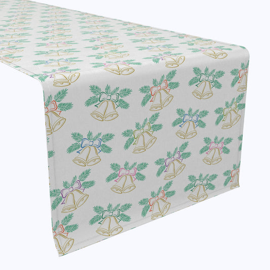 Golden Bells & Ribbons Cotton Table Runners