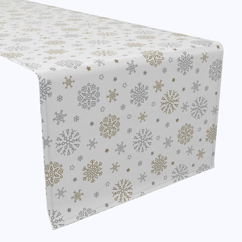 Gold and Silver Snowflakes Cotton Table Runners