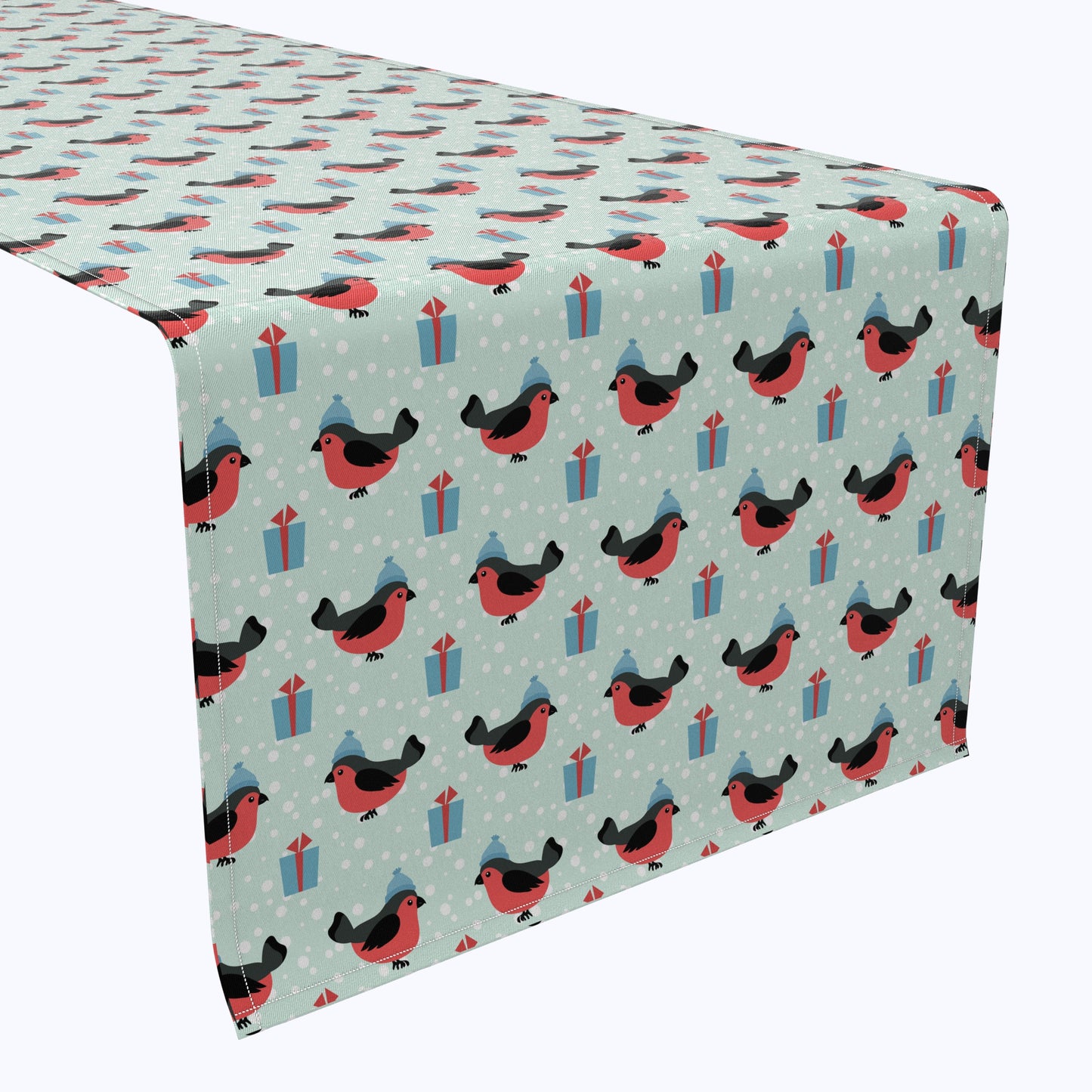 Winter Cardinals & Presents Cotton Table Runners
