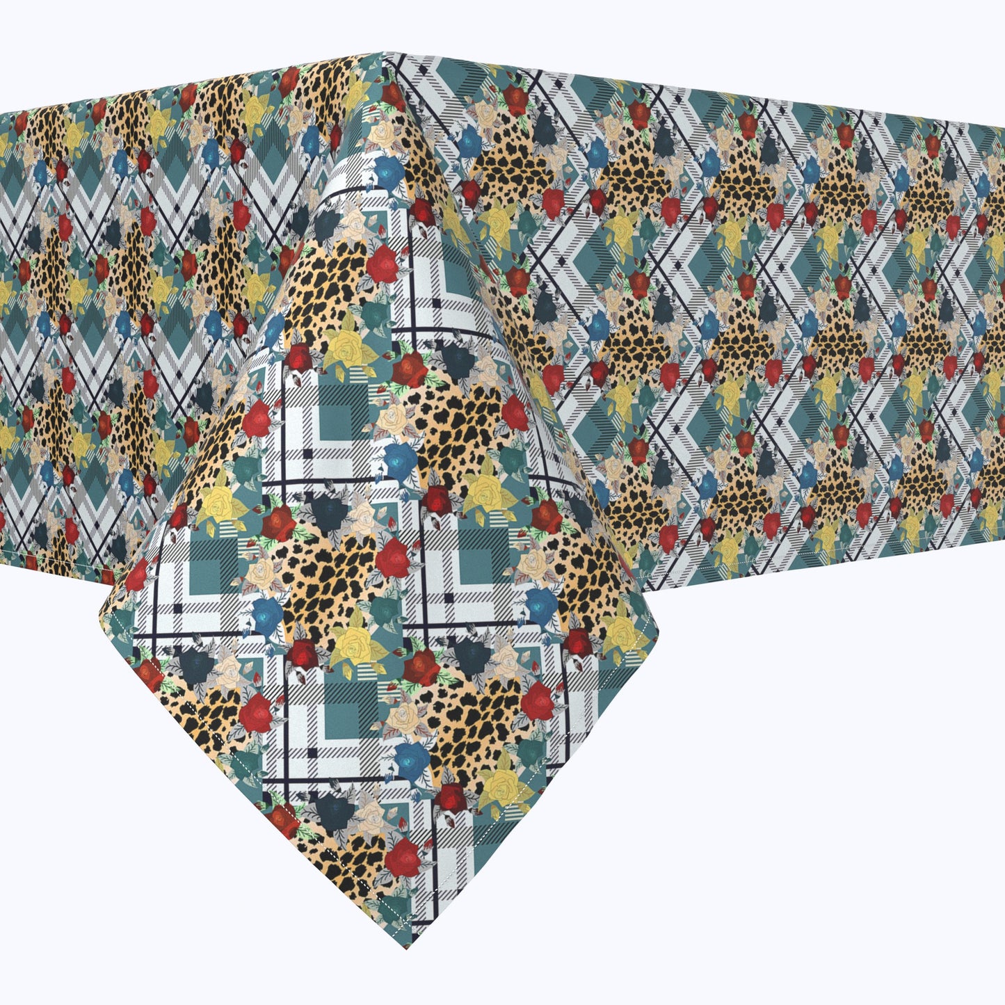Abstract Animal Print Plaid Squares