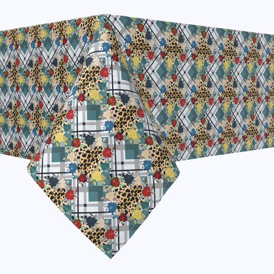 Abstract Animal Print Plaid Squares