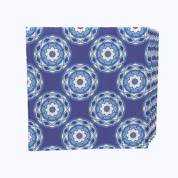 Abstract Blue Tile Design Napkins