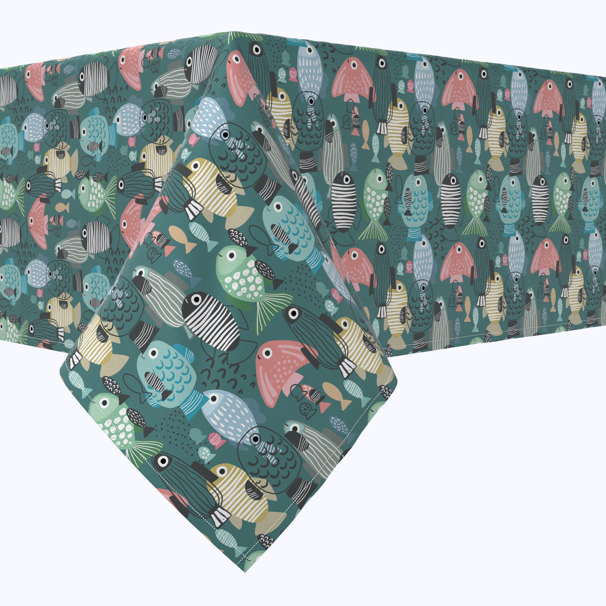 Abstract Fish Cotton Rectangles – Tablecloth.com