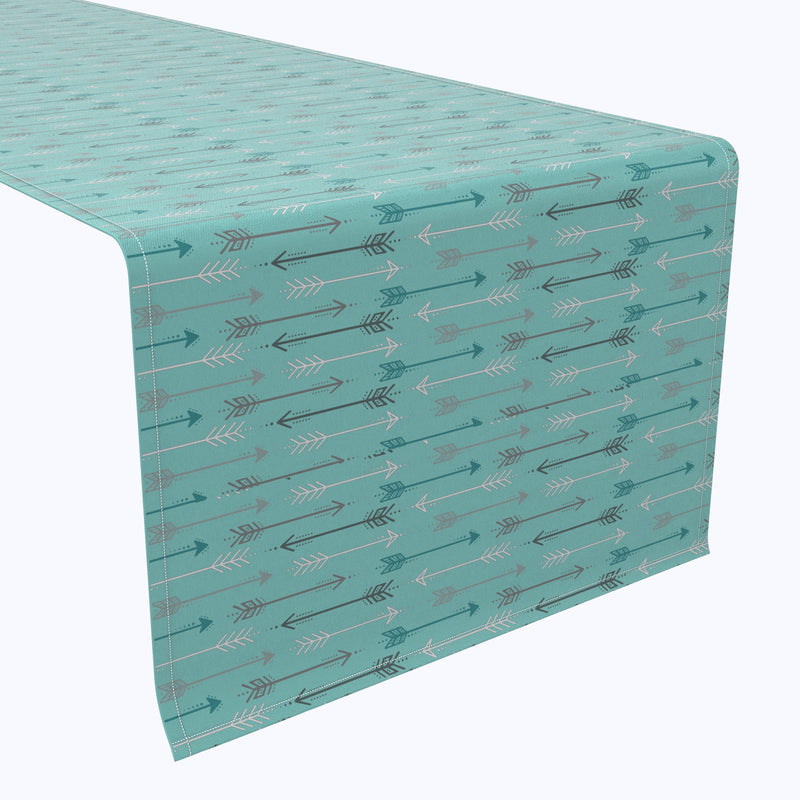 Arrows on Teal Background Table Runners
