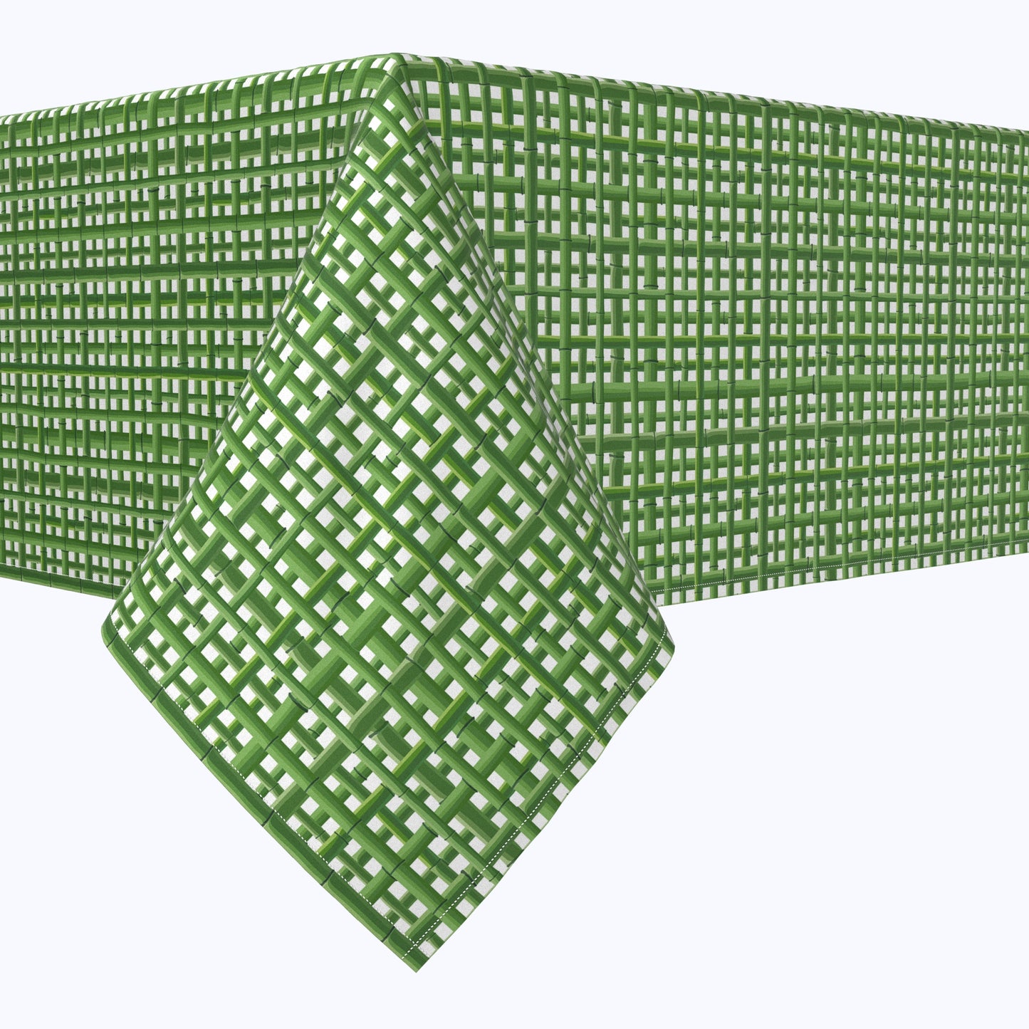Bamboo Green Grid Fence Rectangles