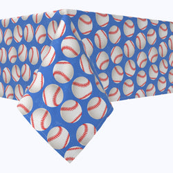 Baseballs Blue Tablecloths