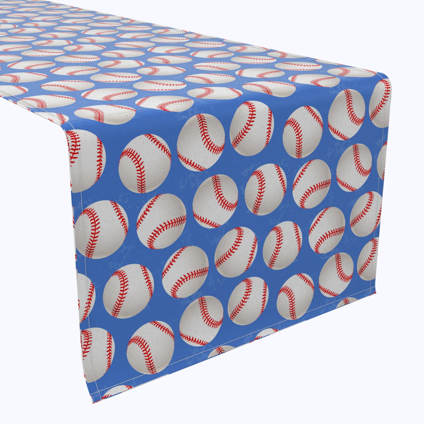 Baseballs Blue Table Runners