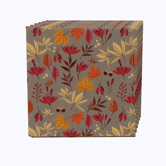 Berries Acorns and Leaves Cotton Napkins