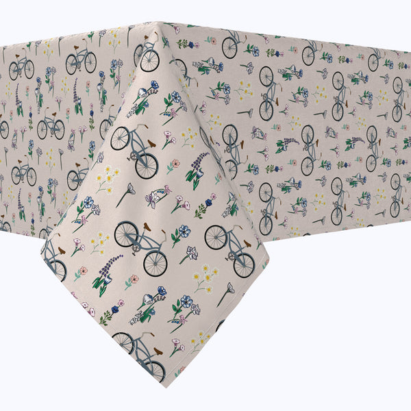 Bike Ride in Flowers Cotton Rectangles