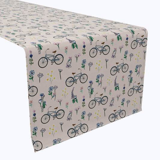 Bike Ride in Flowers Table Runners