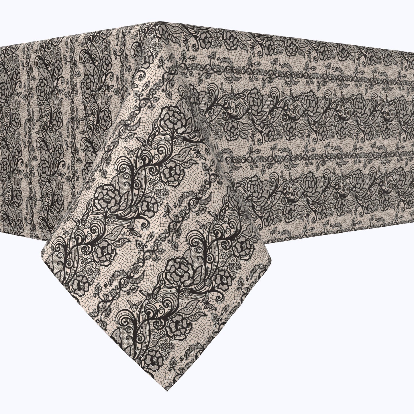 Black Lace Butterflies & Flowers Stripe Rectangles