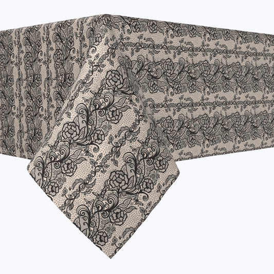 Black Lace Butterflies & Flowers Stripe Rectangles