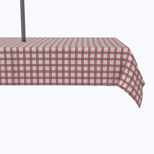 Black & Red Houndstooth Outdoor Rectangles