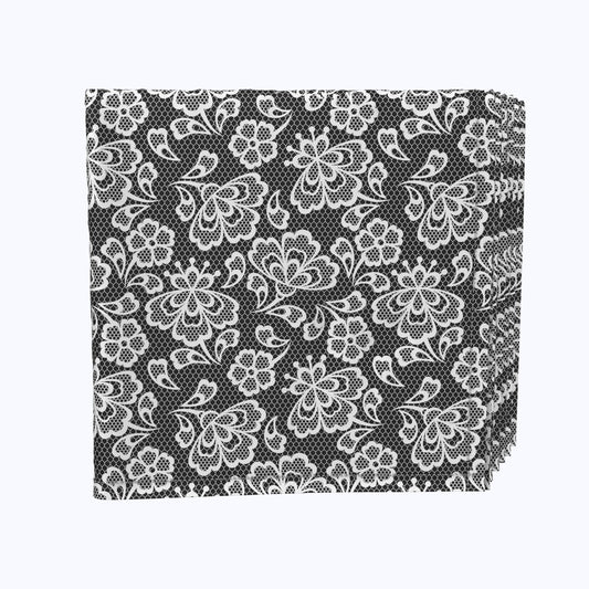 Black & White Lace Doily Napkins