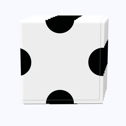 3" Dot, Black & White Napkins