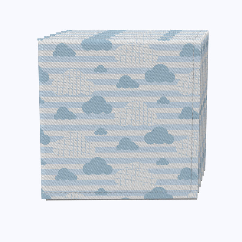 Blue Clouds & Stripes Napkins