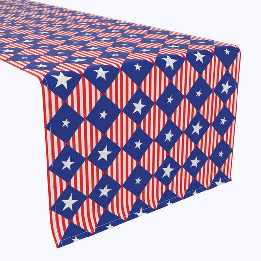 Blue Diamonds in Red Stripes Runners