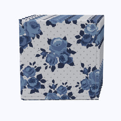 Blue Floral & Dots Napkins