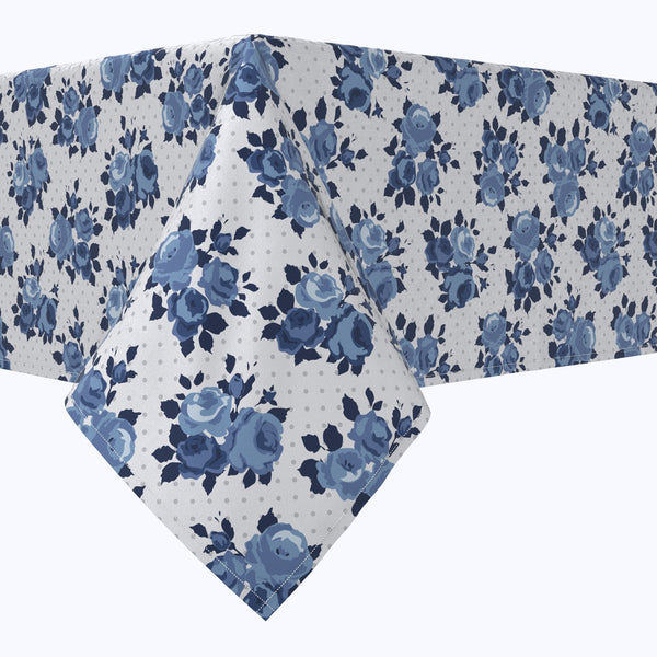 Blue Floral & Dots Tablecloths