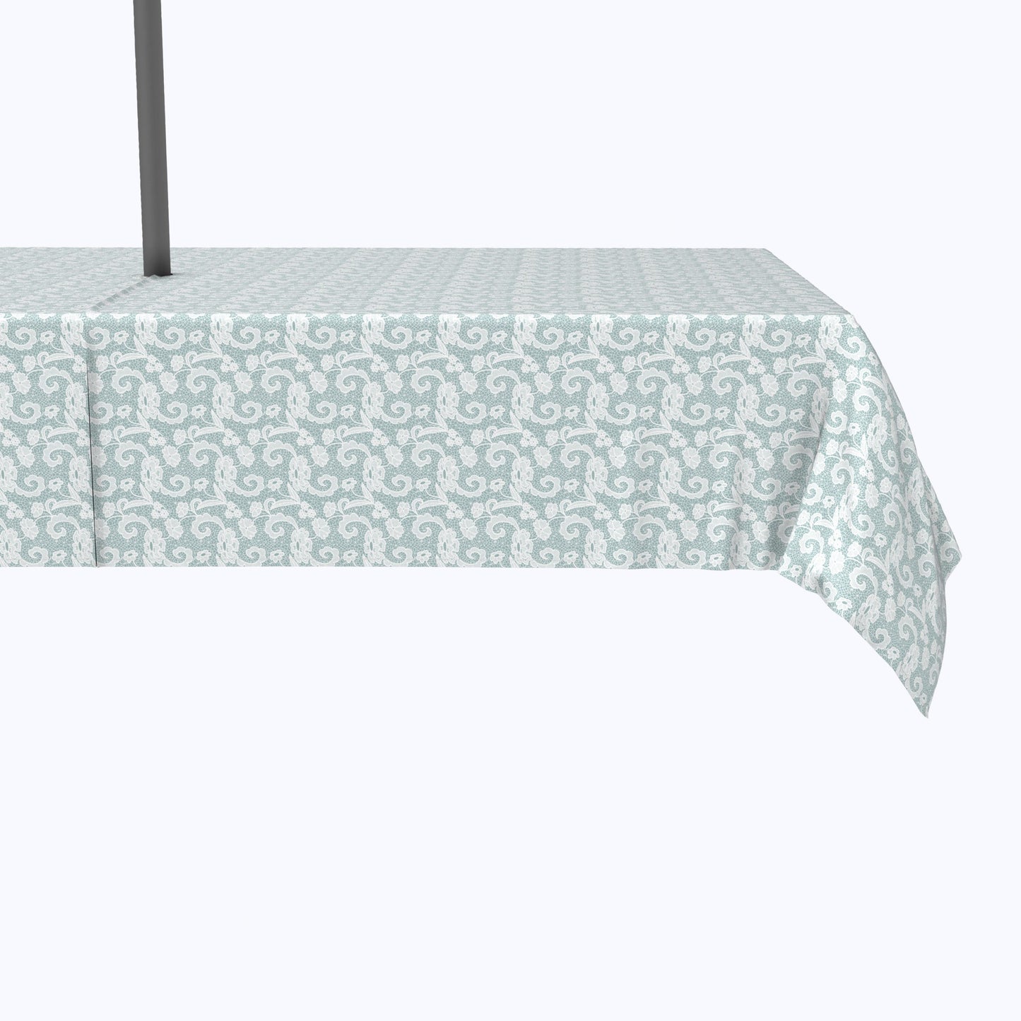 Blue Floral Lace Scrolls Outdoor Rectangles