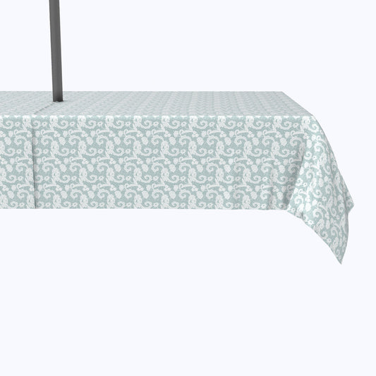 Blue Floral Lace Scrolls Outdoor Rectangles