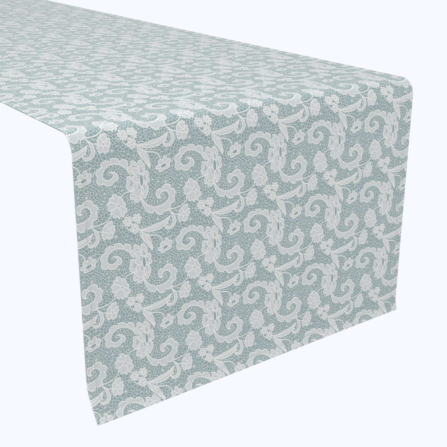 Blue Floral Lace Scrolls Runners