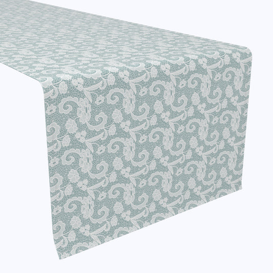 Blue Floral Lace Scrolls Runners