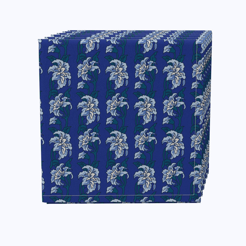 Blue Shaded Peony Flowers Napkins