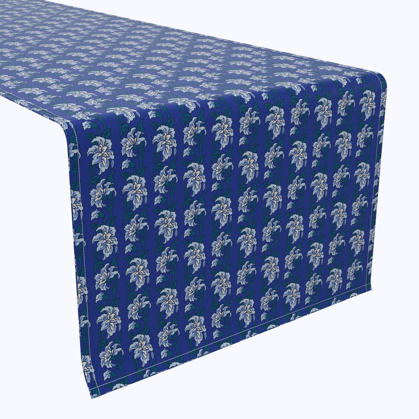 Blue Shaded Peony Flowers Table Runners