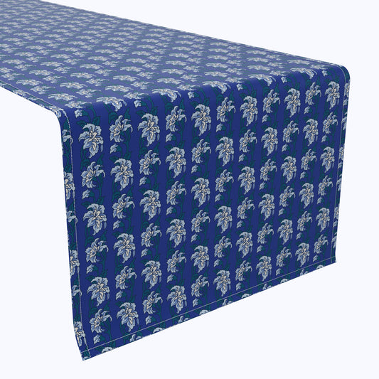 Blue Shaded Peony Flowers Table Runners